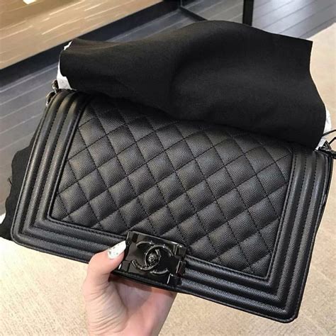 chanel boy so black 2017|large black chanel handbag.